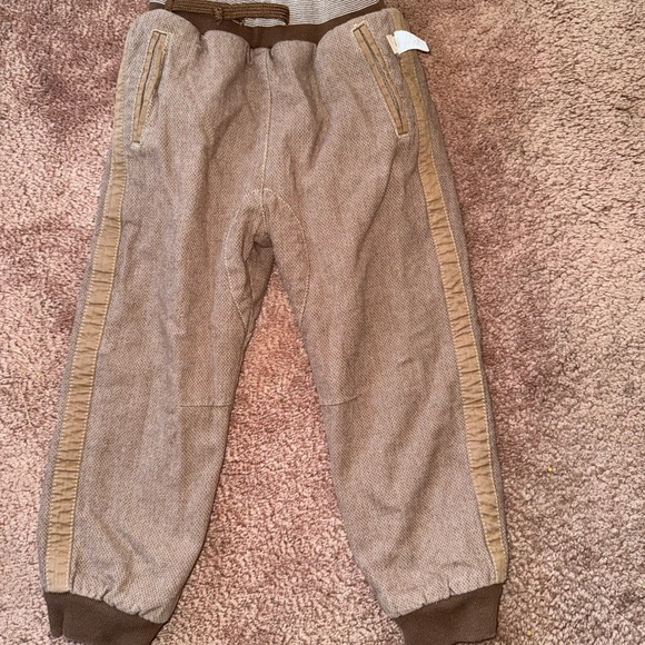 Kids Cozy Brown and Tan Joggers - Picture 1 of 4